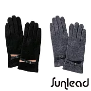 Sunlead 羊毛混紡。日系優雅保暖防風螢幕觸控手套 (黑色)