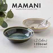 【日本Minoru】Mamani窯燒素釉 陶瓷餐碗14cm ‧ 寶石綠