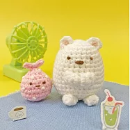 【HobbyEasy】角落小夥伴鉤織毛線娃娃(附鉤針超值全材料包套組，含立體背景卡) 白熊&裹布