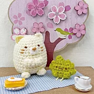 【HobbyEasy】角落小夥伴鉤織毛線娃娃(附鉤針超值全材料包套組，含立體背景卡) 貓&雜草