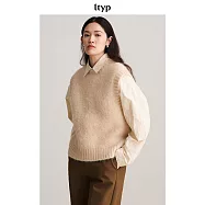 ltyp旅途原品 Alpaca羊駝毛長絨感慵懶大廓形毛織背心 M L-XL M 杏仁米