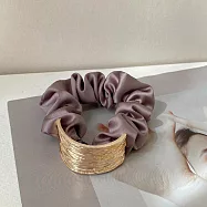 【JENG】法式優雅金色拉絲簡約半弧繩髮圈 _豆沙粉