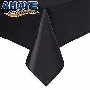 【AHOYE】緞面防皺布料桌巾 145*200cm 黑色 (餐桌巾 餐桌布 桌布)