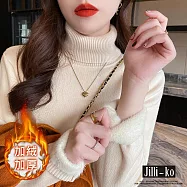 【Jilli~ko】加絨加厚高領保暖女打底針織衫 J11389 FREE 杏色