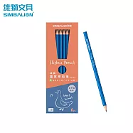 雄獅 NSP-90 霧質感鉛筆 6入 圓桿-2B 橘藍鴨子