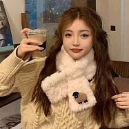 O-ni O-ni日系可愛狗狗/綿羊/小熊系列仿兔毛保暖圍巾_ C-1219_小綿羊78X11cm