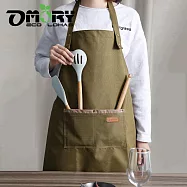 【OMORY】職人可調式防潑水圍裙- 軍綠