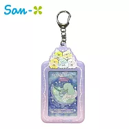 【日本正版授權】角落生物 造型票卡夾 票夾/證件套/悠遊卡夾 恐龍母子閃閃發光的夜晚 角落小夥伴 - 紫色款