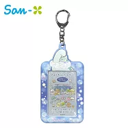 【日本正版授權】角落生物 造型票卡夾 票夾/證件套/悠遊卡夾 恐龍母子閃閃發光的夜晚 角落小夥伴 - 藍色款