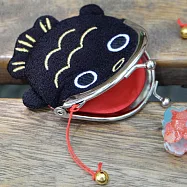 【Sayaka紗彌佳】幸運招喜和風布藝小金魚造型口金包 -黑色