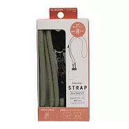 ELECOM 8mm圓繩手機肩背帶- 軍綠