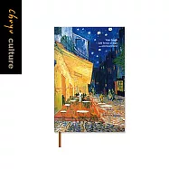 珠友 B6/32K精裝筆記(方格/橫線)/硬殼筆記本/加厚記事本/可攤平書寫/印象派-96張/世界名畫系列 05梵谷/咖啡座