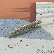 【卡樂熊】韓系珍珠閃耀造型彈簧夾/髮夾(兩色)- 金色