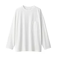 【MUJI 無印良品】MUJI Labo聚酯纖維抗汙吸汗速乾圓領長袖T恤 L 柔白