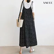 【AMIEE】慵懶風波點造型上衣+吊帶九分寬褲套裝(L-3XL/KDAY-6067) L 上衣+波點吊帶褲套裝