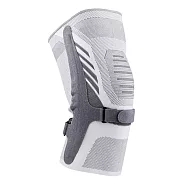 TRUSTO 針織透氣無縫護膝 雙側彈簧支撐加壓扣帶髕骨關節保暖護膝 淺灰色XL