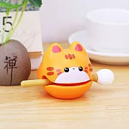 【EZlife】解壓萌寵木魚桌面擺飾- 橘貓