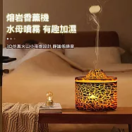 【美好家 Mehome】火山熔岩香薰機 水母加濕器 小夜燈 裂紋黑色/USB插電款