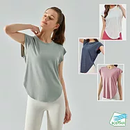 【BODYAIR嚴選】小蓋肩輕透涼莫代爾上衣(瑜珈.慢跑.運動.健身.透氣.舞蹈.運動服) S 白