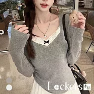 【Lockers 木櫃】秋冬磨毛保暖內搭打底上衣 L113030404 M 灰色M