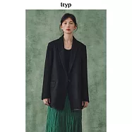 ltyp旅途原品_高支澳毛缎面高級黑色西裝_經典時尚優雅外套女春 M L L 靜謐黑