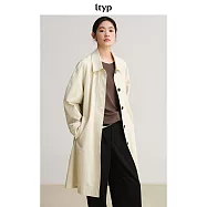 ltyp旅途原品 100%長絨棉時尚外套 文藝百搭廓形風衣女春 M L M 香檳淡黃