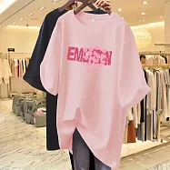 【初色】休閒寬鬆透氣大碼卡通印花圓領短袖T恤女上衣-(多款可選) M D.粉色