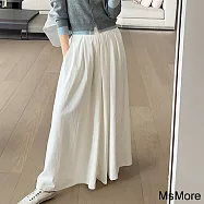 【MsMore】 重瓣百合裙珠地斜紋棉|優雅溫柔A字傘半身白長裙# 121206 2XL 白色