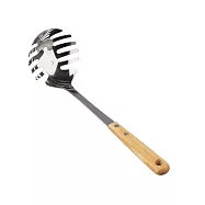 【日本青芳製作所】天然木把不鏽鋼 撈麵勺匙27cm