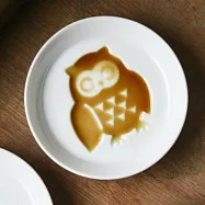 【日本Yamani】美濃燒|白磁醬油小皿 ‧ 貓頭鷹