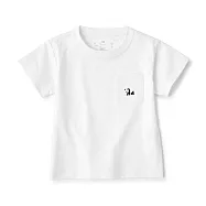 【MUJI 無印良品】幼兒棉混聚酯纖維容易穿脫刺繡口袋短袖T恤 100 大熊?(米白色)