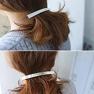 【89 zone】法式古典歐美簡約 髮飾 頭飾 飾品 一字夾 彈簧夾 髮夾 1 入 無 銀色