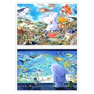 afu大白兔明信片套組-海洋不思議(二入)