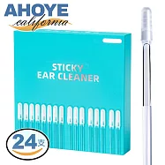 【AHOYE】可水洗自黏式掏耳棉花棒 24支 (掏耳棒 挖耳 棉花棒)