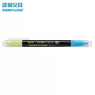 (12入1盒)雄獅FM-8821雙頭雙色螢光筆 藍+黃