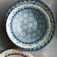 【日本Marusan Kondo】Polish波蘭碎花 陶瓷餐碗17cm ‧ 松藍