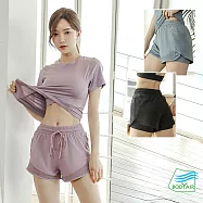 【BODYAIR嚴選】寬綁腰網布口袋運動短褲(瑜珈.運動.慢跑.透氣.舞蹈.運動褲) S 粉紅