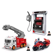 樂彩森林 磨輪場景組(款式隨機)- 消防車(附聲光加油站)