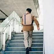 【一帆布包】帆布三用直橫式筆電包- 淺棕