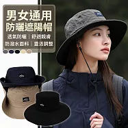 【EZlife】薄款防水速乾大帽簷漁夫帽(男女適用) 灰色