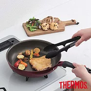 【THERMOS膳魔師】厚鑄耐摩不沾鍋單柄平底鍋28cm(KFH-028) 酒紅色