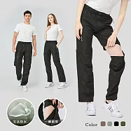 【KISSDIAMOND】戶外防潑水兩穿速乾褲(男女款/KDP-70H) 2XL 黑