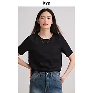 ltyp旅途原品 進口100%亞麻極簡文藝小衫 休閒百搭短袖T恤女夏季 M L XL M 經典黑