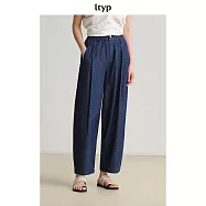ltyp旅途原品 亞麻棉極簡牛仔夏季牛仔褲女 M L L 靛藍色