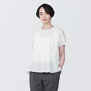 【MUJI 無印良品】女有機棉強撚短袖套衫 M 白色
