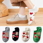 【Missking 1983】東大門愛心小熊隱形襪船襪 (4雙組)