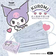 水舞生醫 三麗鷗 酷洛米 成人平面醫療口罩30入-藍色