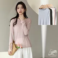 【BODYAIR嚴選】透視柔滑呼吸感針織上衣(天絲.罩衫.CASUAL) F 粉紅