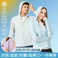 【KISSDIAMOND】UPF50+冰感超彈力防曬外套(KDFJ-1658) XL 女/淺藍
