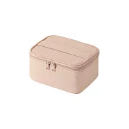 【MUJI 無印良品】聚酯纖維附鏡化妝箱/粉米
